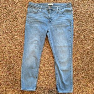 Madewell Roadtripper High Waist Crop Light Wash Jeans 36